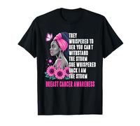 Breast Cancer Awareness I'm The Storm Noir Femmes Rose T-Shirt