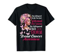 Breast Cancer Awareness I'm The Storm Noir Femmes Rose T-Shirt