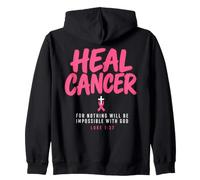 Breast Cancer Awareness Month He Can Heal Christian God Sweat à Capuche