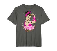 Breast Cancer I Won Survivor Rosie Riveter Ruban Rose Femme T-Shirt
