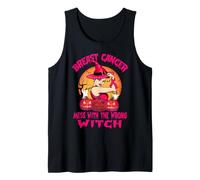 Breast Cancer Mess with The Wrong Witch Halloween Ribbon Débardeur