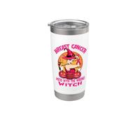 Breast Cancer Mess With The Wrong Witch Halloween Ribbon Gobelet isotherme en acier inoxydable double paroi