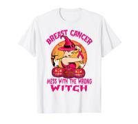 Breast Cancer Mess with The Wrong Witch Halloween Ribbon T-Shirt Graphique avec Valeur, Homme, Blanc, L