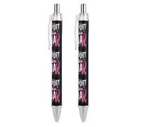 Breast Cancer Support Squad Stylo à bille rétractable Drapeau des États-Unis 0,5 mm Stylo à bille fin pour écriture lisse pour bureau 1 pièce AS PIC 3