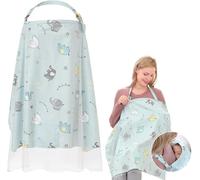 Breastfeeding Cover,Breast Feeding Cover For Mum,Nursing Cover With Two Layers Of Fabric,Nursing Covers For Breastfeeding Protection,Breastfeeding Cover Up For Stroller (Blue Elephant Pattern)