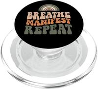 Breath Manifest Repeat Yoga Manifesting Affirmation PopSockets PopGrip pour MagSafe