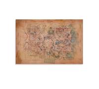 Breath of The Wild HD Carte HD Œuvre d'art sur toile - Décoration murale pour chambre à coucher - Fournitures scolaires - 20 x 30 cm