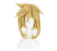 Breath of the Wild Link Cosplay Wigs Short Golden Ponytail Heat Resistant Synthetic Hair Wig + Wig Cap