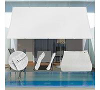 Breathable 2,2 x 5,5 m UV-Blocking Patio Canopy Net - 95 % Sun Shade Protection for Balcony, Garden & Backyard with Fixing Kit - White Outdoor Safety Net