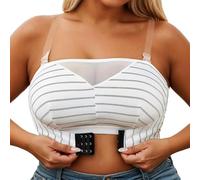 Breathable Bra with wire-Free Front Closure, Removable Straps in Plus Size, Perfect for Everyday Comfort Support, Black, 4XL(White,4XL)