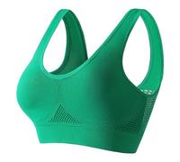Breathable Cool Liftup Air Bra, Wireless Plus Size Sports Bra with Mesh Support, Breathable Anti-Sagging Sports Bra for Women (Green,5TG)