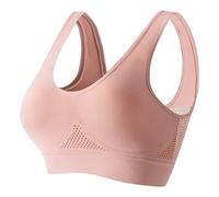 Breathable Cool Liftup Air Bra, Wireless Plus Size Sports Bra with Mesh Support, Breathable Anti-Sagging Sports Bra for Women (Pink,Moyen)
