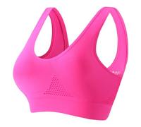 Breathable Cool Liftup Air Bra, Wireless Plus Size Sports Bra with Mesh Support, Breathable Anti-Sagging Sports Bra for Women (Rose Red,3TG)