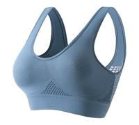 Breathable Cool Liftup Air Bra, Wireless Plus Size Sports Bra with Mesh Support, Breathable Anti-Sagging Sports Bra for Women (Blue,Moyen)