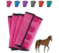 Breathable Mesh Horse Flyproof Leggings, 2025 New Bites Proof Horse Fly Boots Set of 4, Mesh Boots Set, Loose-Fitting Leggings Breathable (Pink)