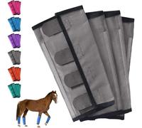 Breathable Mesh Horse Flyproof Leggings, Horse Fly Boots, Fly Boots for Horses Set of 4, Stay-on Comfortable Tear-Resistant Leg Guards for Adjustable and Universal (Green)