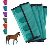 Breathable Mesh Horse Flyproof Leggings, Horse Fly Boots, Fly Boots for Horses Set of 4, Stay-on Comfortable Tear-Resistant Leg Guards for Adjustable and Universal (Gray)