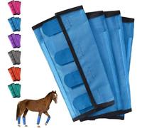 Breathable Mesh Horse Flyproof Leggings, Horse Fly Boots, Fly Boots for Horses Set of 4, Stay-on Comfortable Tear-Resistant Leg Guards for Adjustable and Universal (Blue)