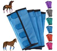 Breathable Mesh Horse Flyproof Leggings, Mesh Horse Fly Boots, Loose Fitting Non Slip Leggings for Horses, Stay-on Comfortable Tear-Resistant Leg Guards, for Adjustable and Universal (Blue)