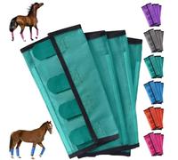 Breathable Mesh Horse Flyproof Leggings, Mesh Horse Fly Boots, Loose Fitting Non Slip Leggings for Horses, Stay-on Comfortable Tear-Resistant Leg Guards, for Adjustable and Universal (Green)