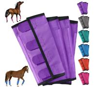 Breathable Mesh Horse Flyproof Leggings, Mesh Horse Fly Boots, Loose Fitting Non Slip Leggings for Horses, Stay-on Comfortable Tear-Resistant Leg Guards, for Adjustable and Universal (Purple)