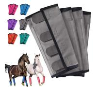 Breathable Mesh Horse Flyproof Leggings, Shoofly Leggings for Horses for Preventing Flies and Mosquitoes Bites, Mesh Horse Fly Boots Set of 4 for Hoof Damage & Leg Fatigue (Gray)