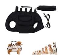 Breathable Multi-Function Pet Carrier Backpack, Portable Breathable Pet Carrier Sling for Dogs Cats, Adjustable Full-Body Harness Leash, Crossbody Car-Friendly Walking Travel (Black,Small)