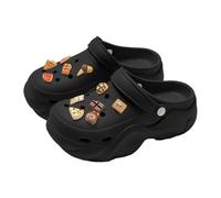 Breathable Platform Clogs for Women Men Unisex Slip on Comfortable Casual Shoes with Charm Accessories for Daily Wear All Seasons (Black, 39)