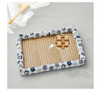 Breathable Rattan Cooling Pet Bed, 2025 Cooling Bed for Pets with Heat Resistant Rattan, Woven Breathable Square Washable Bed with Edge for Dogs Cats(#1,XL: 60 * 80cm)