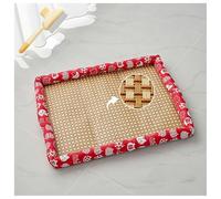 Breathable Rattan Cooling Pet Bed, 2025 Cooling Bed for Pets with Heat Resistant Rattan, Woven Breathable Square Washable Bed with Edge for Dogs Cats(#5,L: 50 * 61cm)