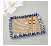 Breathable Rattan Cooling Pet Bed, 2025 Cooling Bed for Pets with Heat Resistant Rattan, Woven Breathable Square Washable Bed with Edge for Dogs Cats(#6,S: 30 * 41cm)
