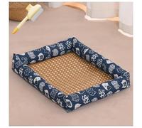Breathable Rattan Cooling Pet Bed, 2025 Cooling Bed for Pets with Heat Resistant Rattan, Woven Breathable Square Washable Bed with Edge for Dogs Cats(#8,M: 41 * 50cm)
