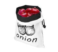 Breathable Storage Bags For Potatoes Onions And Garlic - 26x35cm Eco-Friendly Drawstring Bags With Side Zipper | Reusable Vegetable Storage Sacks Keep Produce Fresh Longer
