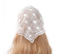 Breathable Women Bandana Outdoor Camping Photo Shoot Lace Triangle Headband Summer See-Through Hair Bandana for Travel Headbands for Women Wide Floral Bridal Headbands for Wedding Floral