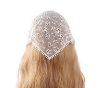 Breathable Women Bandana Outdoor Camping Photo Shoot Lace Triangle Headband Summer See-Through Hair Bandana for Travel Headbands for Women Wide Floral Bridal Headbands for Wedding Floral