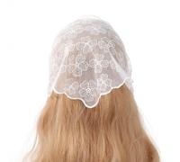 Breathable Women Bandana Outdoor Camping Photo Shoot Lace Triangle Headband Summer See-Through Hair Bandana for Travel Headbands for Women Wide Floral Bridal Headbands for Wedding Floral