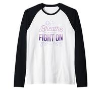 Breathe and Fight on Cystic Fibrosis Warrior Awareness Meme Manche Raglan