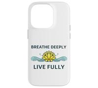« Breathe Deeply Live Fully » - Mantra Yoga Yogis Mindfulness Coque pour iPhone 14 Pro