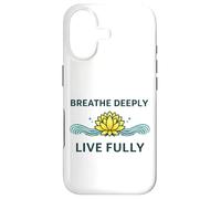 « Breathe Deeply Live Fully » - Mantra Yoga Yogis Mindfulness Coque pour iPhone 17