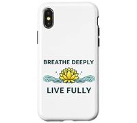 « Breathe Deeply Live Fully » - Mantra Yoga Yogis Mindfulness Coque pour iPhone X/XS