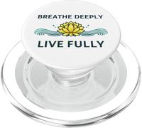 « Breathe Deeply Live Fully » - Mantra Yoga Yogis Mindfulness PopSockets PopGrip pour MagSafe