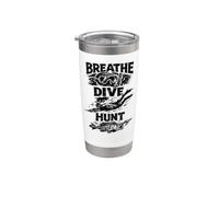 Breathe Dive Hunt Spearo Freedive Underwater Hunter Diver Gobelet isotherme en acier inoxydable double paroi