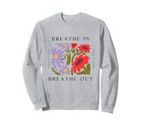 Breathe in Buddhist Meditation Organic Flowers Cottaggecore Sweatshirt