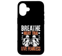 Breathe Muay Thai Live Fearless Muay Thai Coque pour iPhone 16