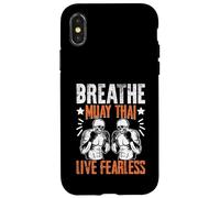 Breathe Muay Thai Live Fearless Muay Thai Coque pour iPhone X/XS