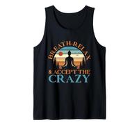 Breathe Relax Accept The Crazy Yoga Design Retro Débardeur