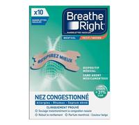 Boite de 10 bandelettes nasales breath right menthol taille moyenne