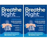 Breathe Right Bandelettes nasales Original Beiges, 30 + 10 unités
