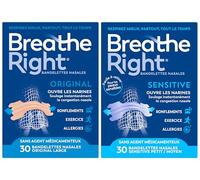 Breathe Right Bandelettes nasales Original Beiges 30 + Sensitive Transp. 30