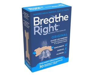 Breathe Right Bandelettes Nasales Original Large Nez Congestionné 30 unités